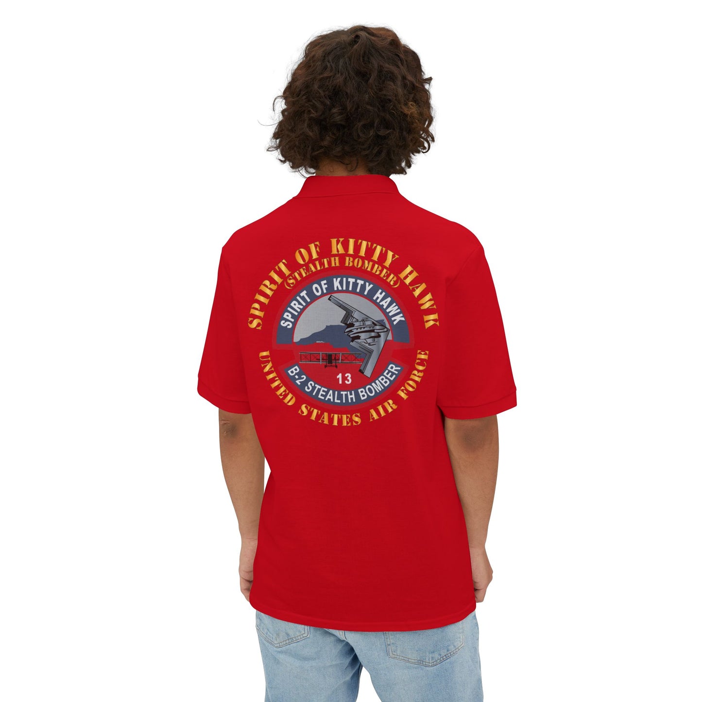 Men's Piqué Polo - USAF - B2 - Spirit of Kitty Hawk - Stealth Bomber X 300