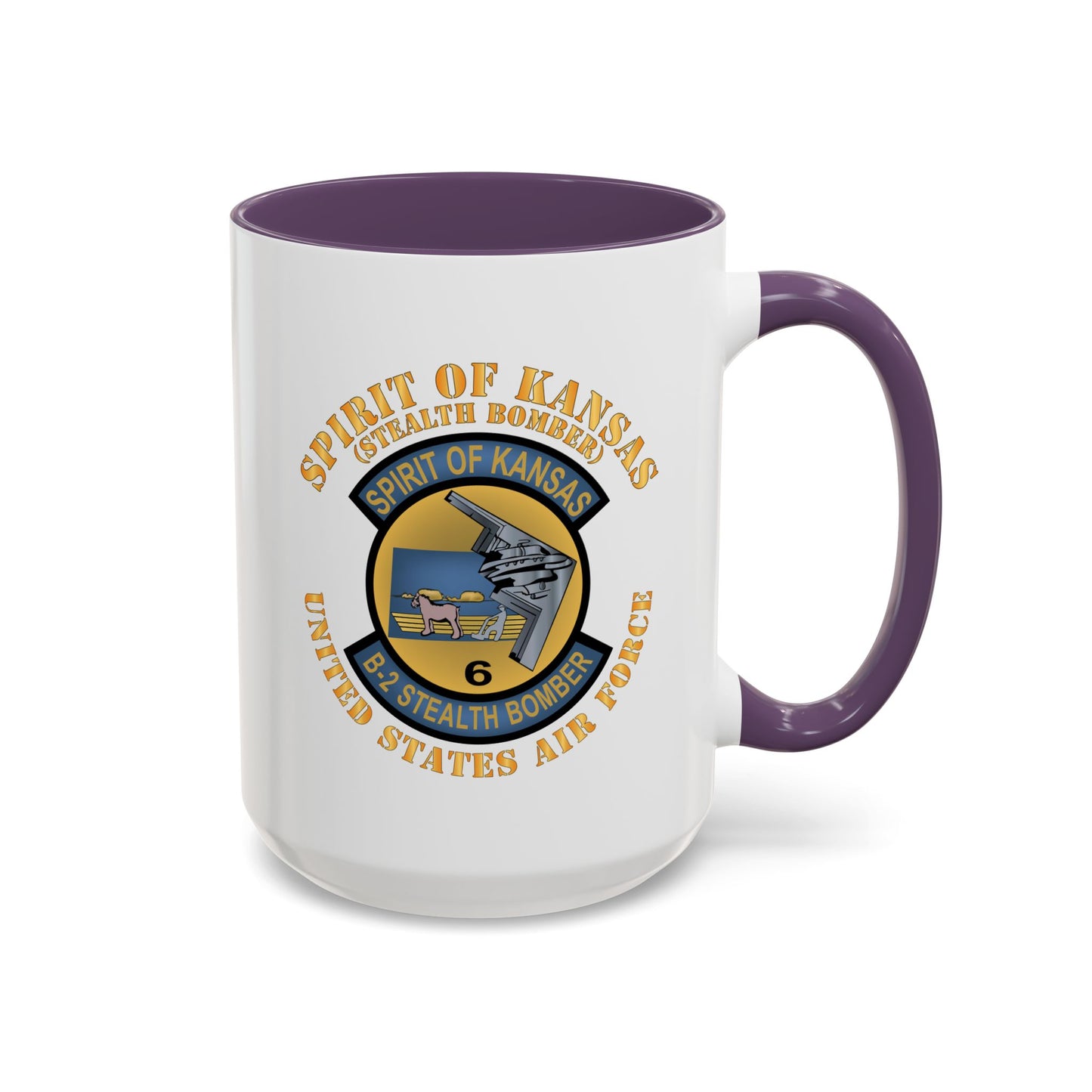 Accent Coffee Mug (11oz & 15oz) - USAF - B2 - Spirit of Kansas - Stealth Bomber X 300