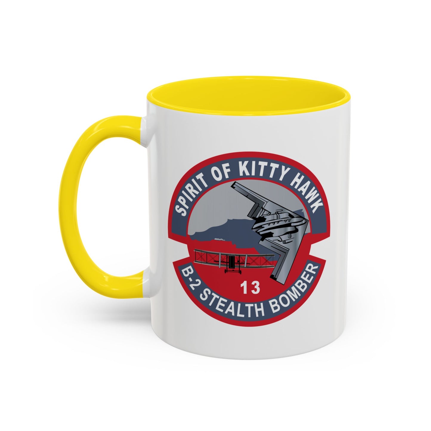 Accent Coffee Mug (11oz & 15oz) - USAF - B2 - Spirit of Kitty Hawk - Stealth Bomber wo txt X 300