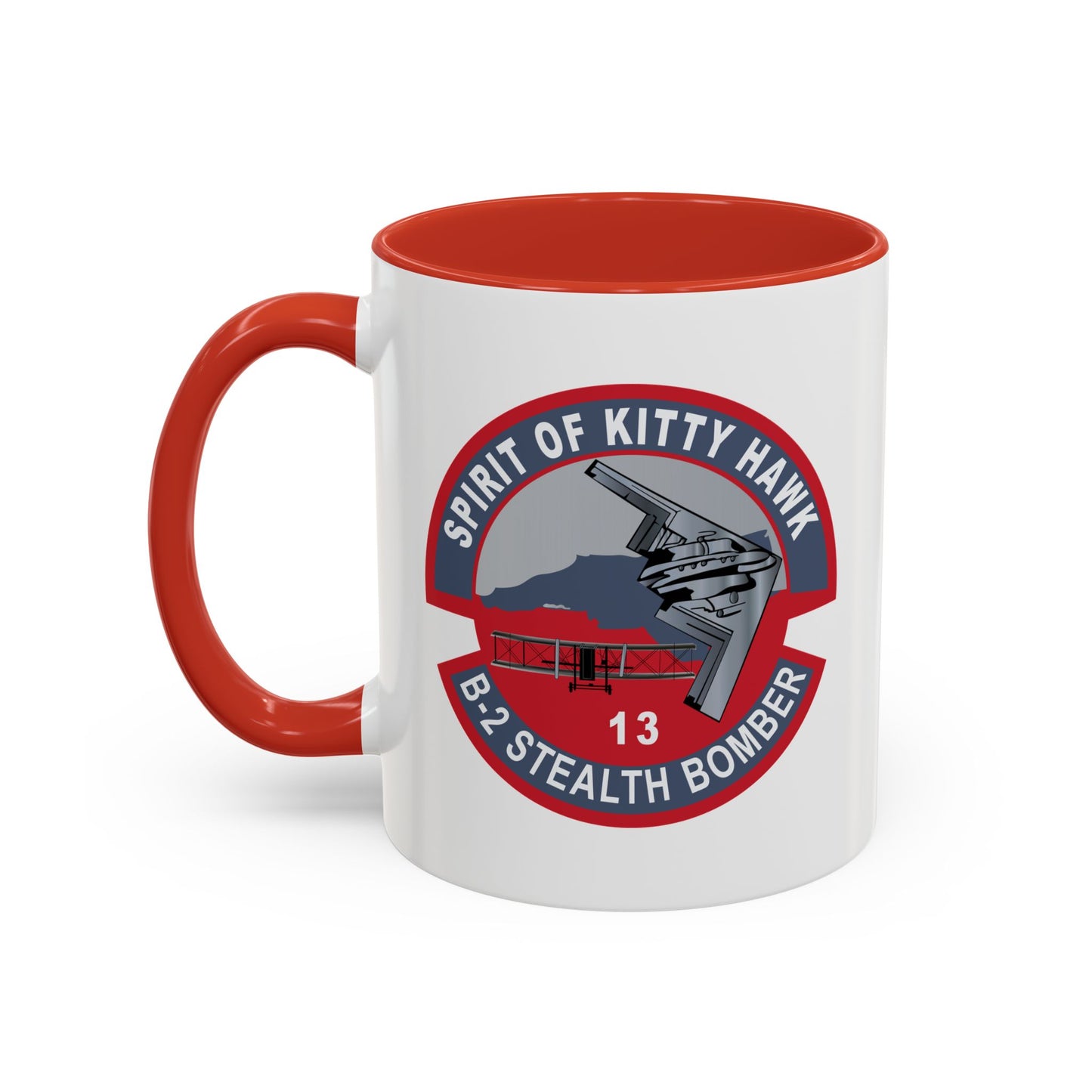 Accent Coffee Mug (11oz & 15oz) - USAF - B2 - Spirit of Kitty Hawk - Stealth Bomber wo txt X 300