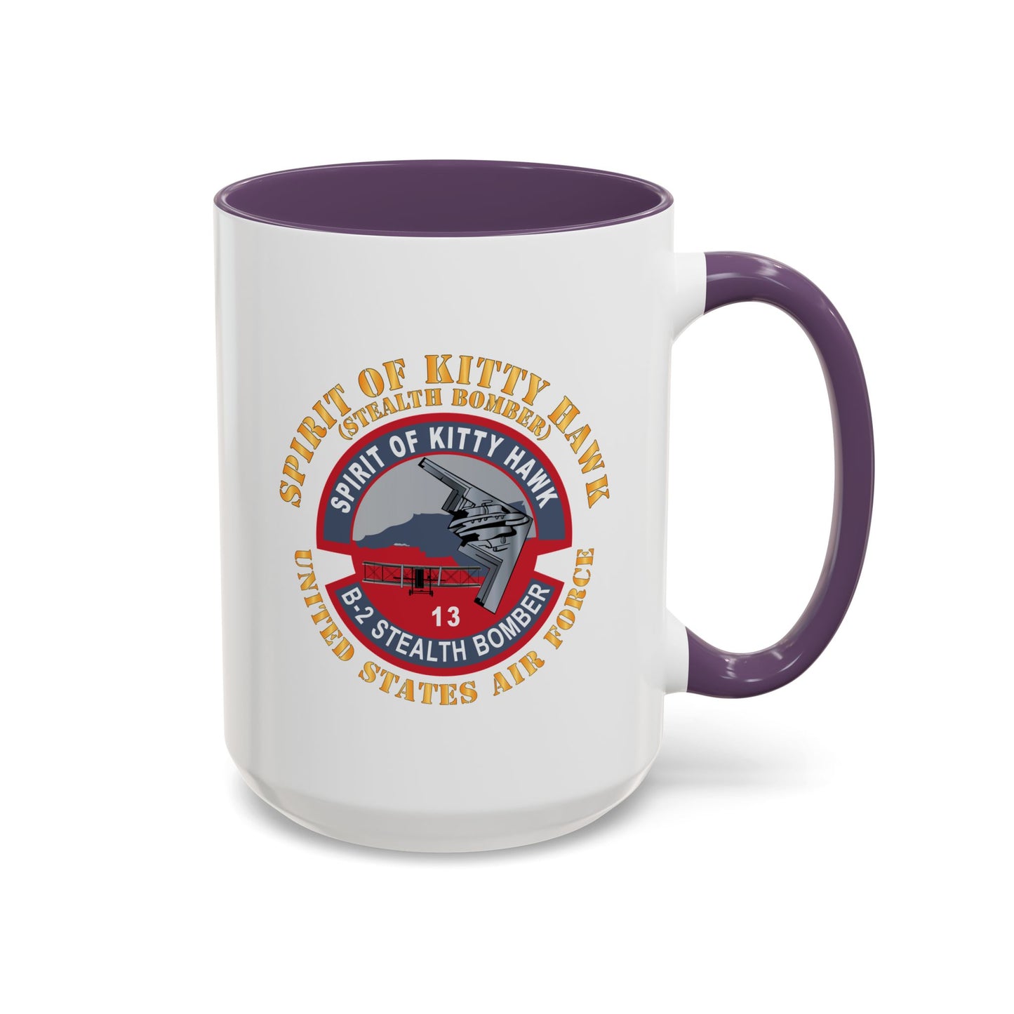 Accent Coffee Mug (11oz & 15oz) - USAF - B2 - Spirit of Kitty Hawk - Stealth Bomber X 300