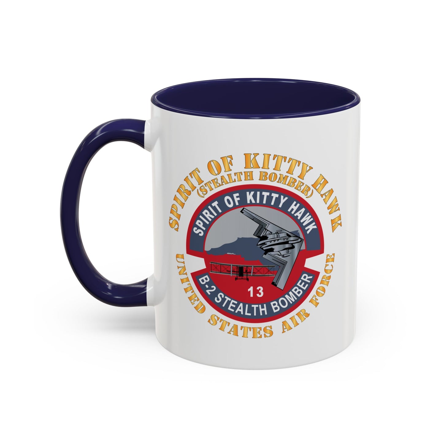 Accent Coffee Mug (11oz & 15oz) - USAF - B2 - Spirit of Kitty Hawk - Stealth Bomber X 300