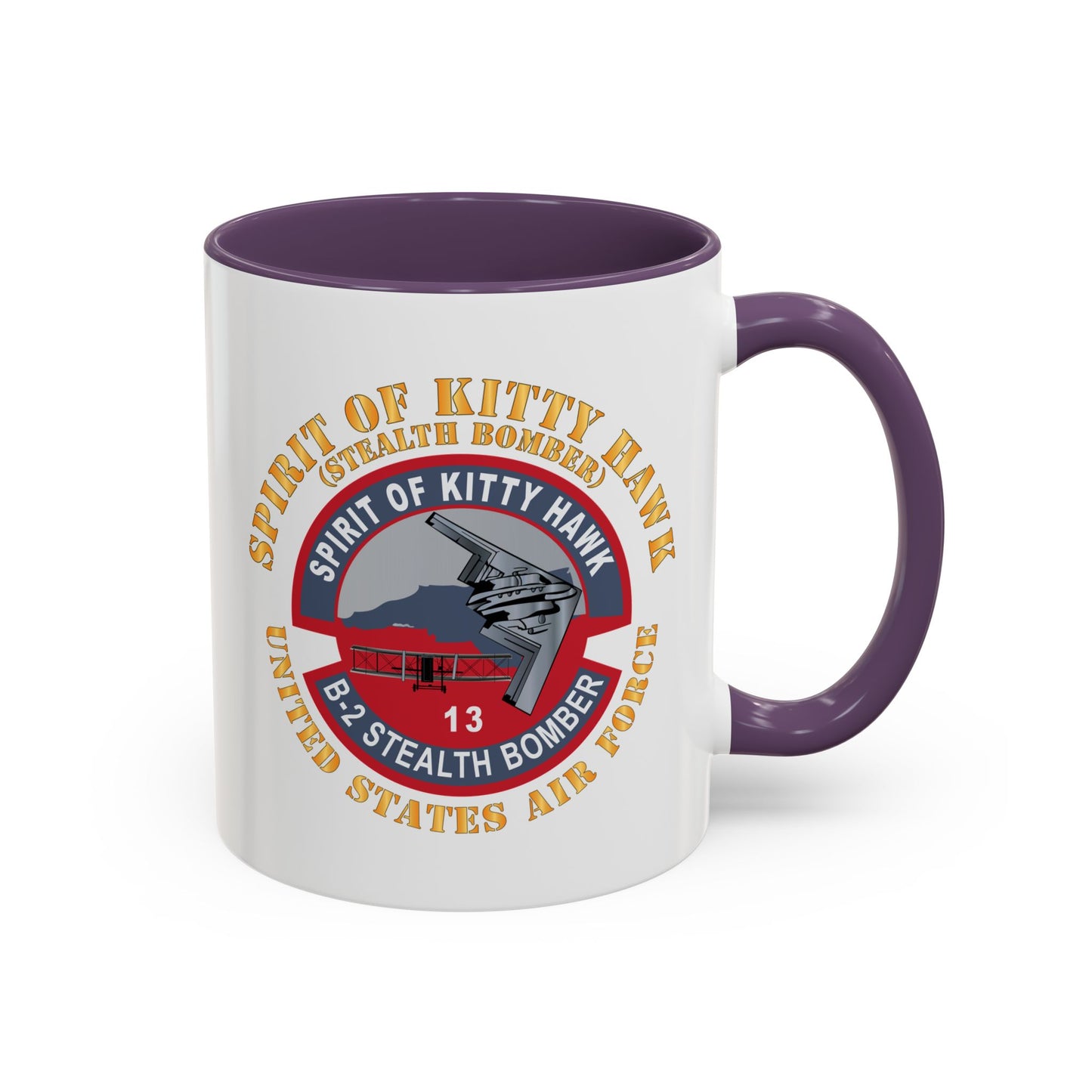 Accent Coffee Mug (11oz & 15oz) - USAF - B2 - Spirit of Kitty Hawk - Stealth Bomber X 300