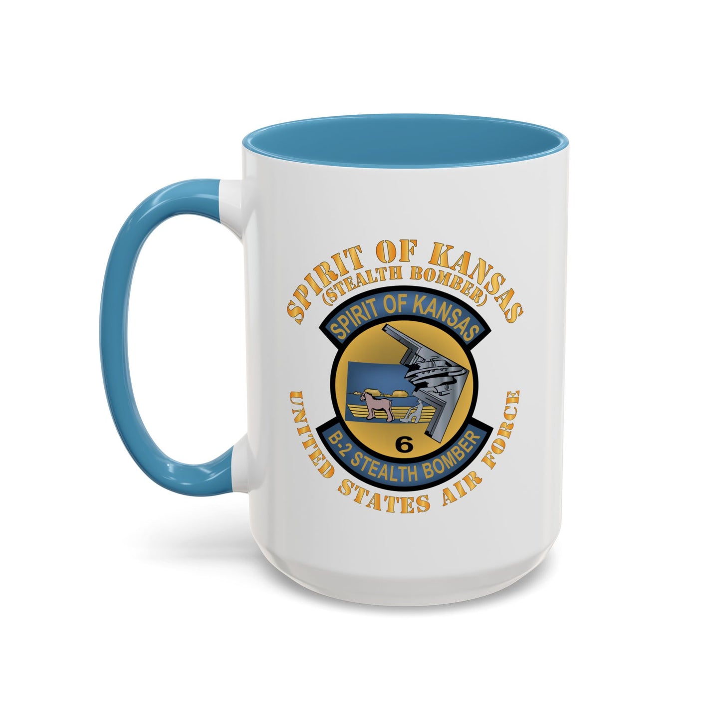 Accent Coffee Mug (11oz & 15oz) - USAF - B2 - Spirit of Kansas - Stealth Bomber X 300