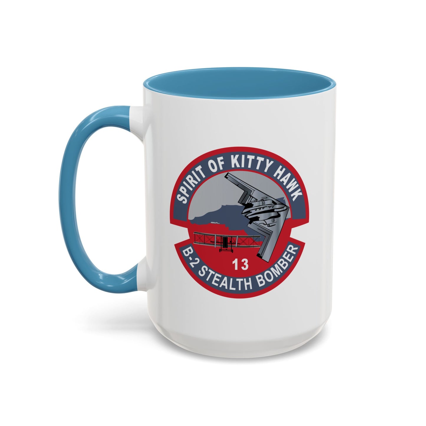 Accent Coffee Mug (11oz & 15oz) - USAF - B2 - Spirit of Kitty Hawk - Stealth Bomber wo txt X 300