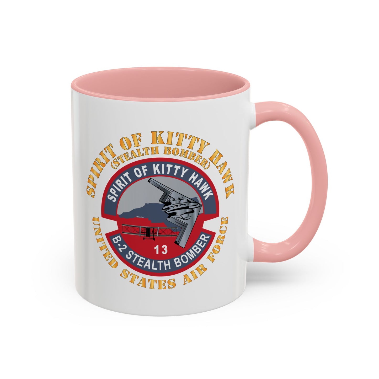 Accent Coffee Mug (11oz & 15oz) - USAF - B2 - Spirit of Kitty Hawk - Stealth Bomber X 300