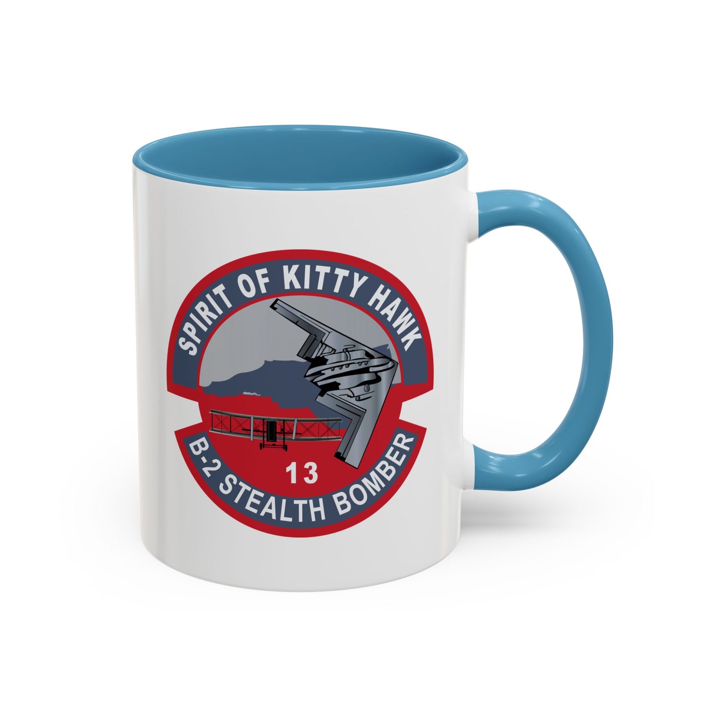 Accent Coffee Mug (11oz & 15oz) - USAF - B2 - Spirit of Kitty Hawk - Stealth Bomber wo txt X 300