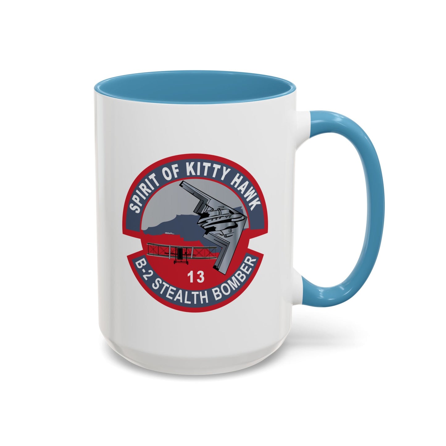 Accent Coffee Mug (11oz & 15oz) - USAF - B2 - Spirit of Kitty Hawk - Stealth Bomber wo txt X 300