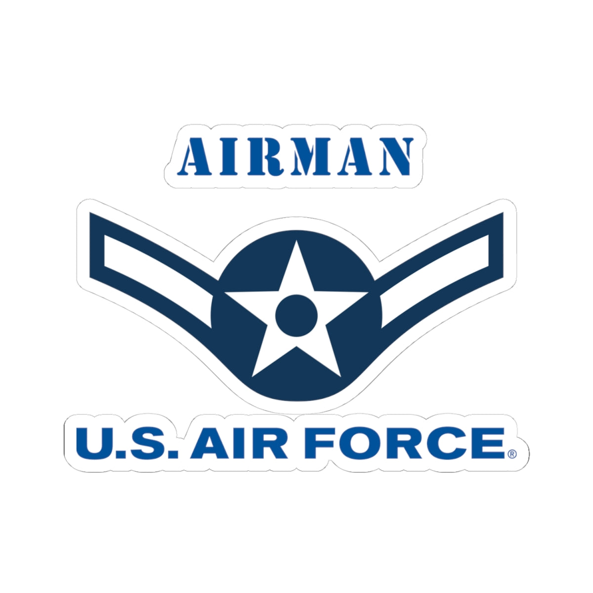 Kiss-Cut Stickers - USAF - Airman (E2) - 2020 - US Air Force w Text X 300