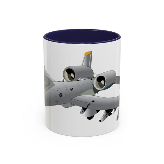 Accent Coffee Mug (11oz & 15oz) - Aircraft - A10 - Front - Top - Oblique X 300
