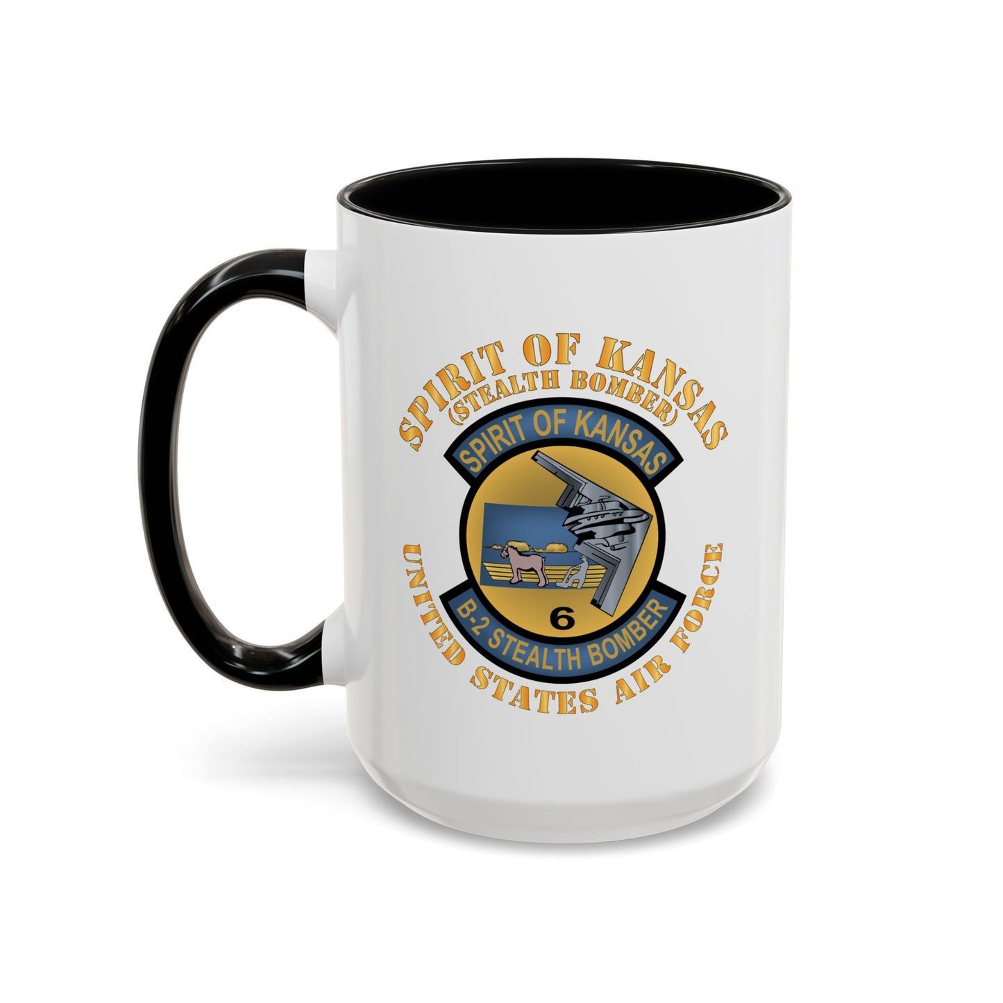 Accent Coffee Mug (11oz & 15oz) - USAF - B2 - Spirit of Kansas - Stealth Bomber X 300