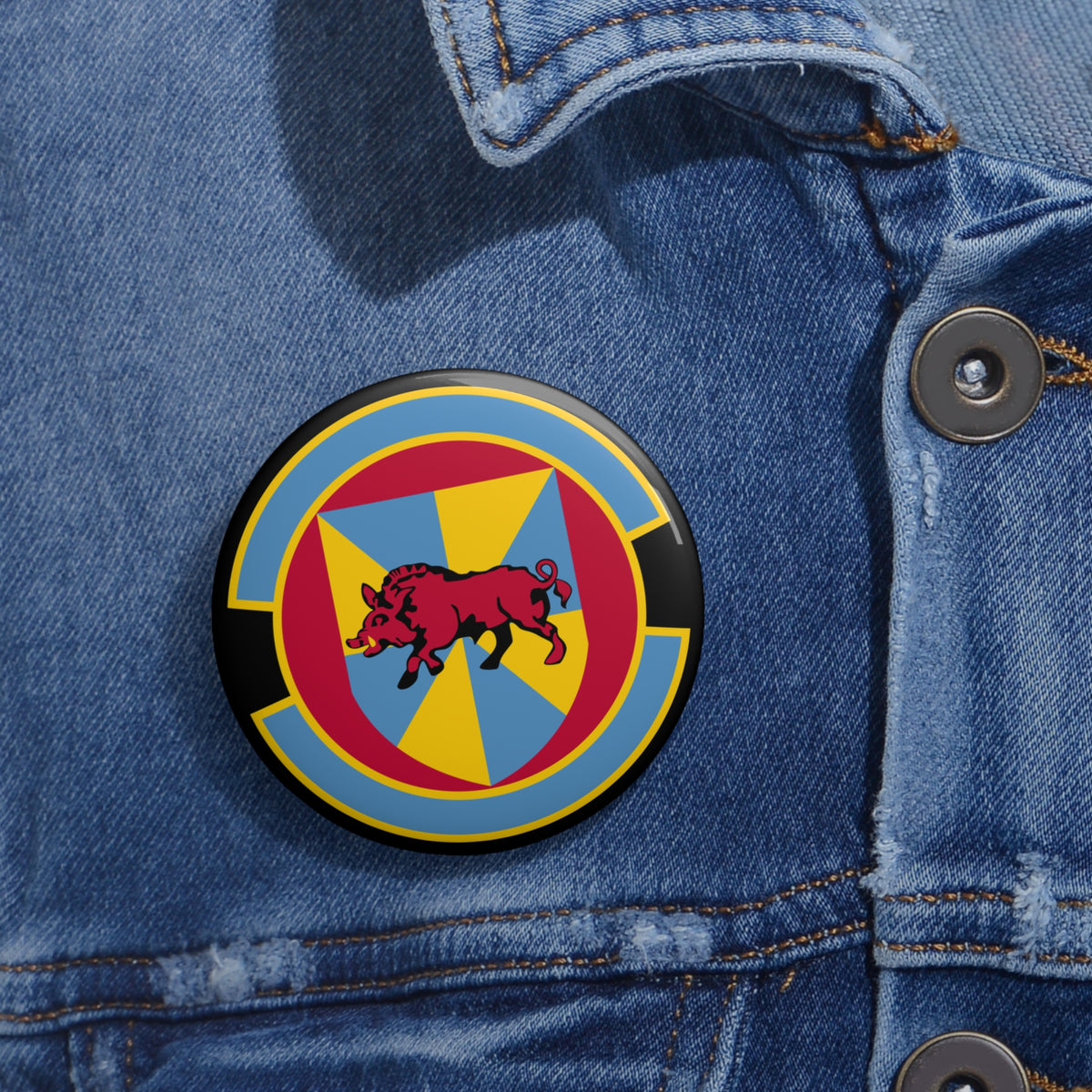 Custom Pin Button - USAF - 12th Force Support Squadron wo txt