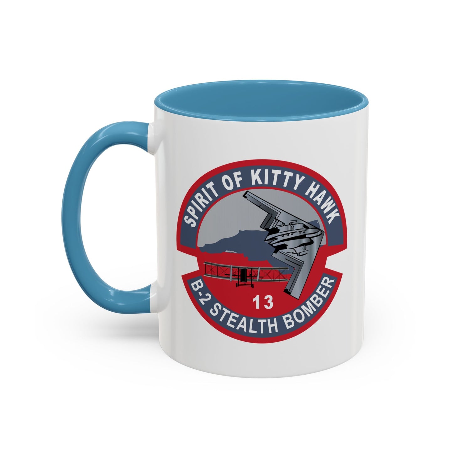 Accent Coffee Mug (11oz & 15oz) - USAF - B2 - Spirit of Kitty Hawk - Stealth Bomber wo txt X 300