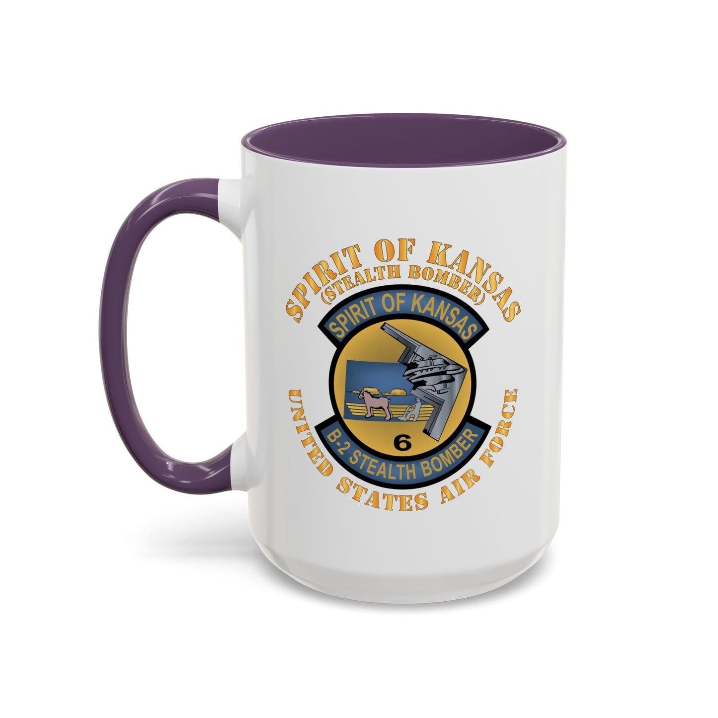 Accent Coffee Mug (11oz & 15oz) - USAF - B2 - Spirit of Kansas - Stealth Bomber X 300