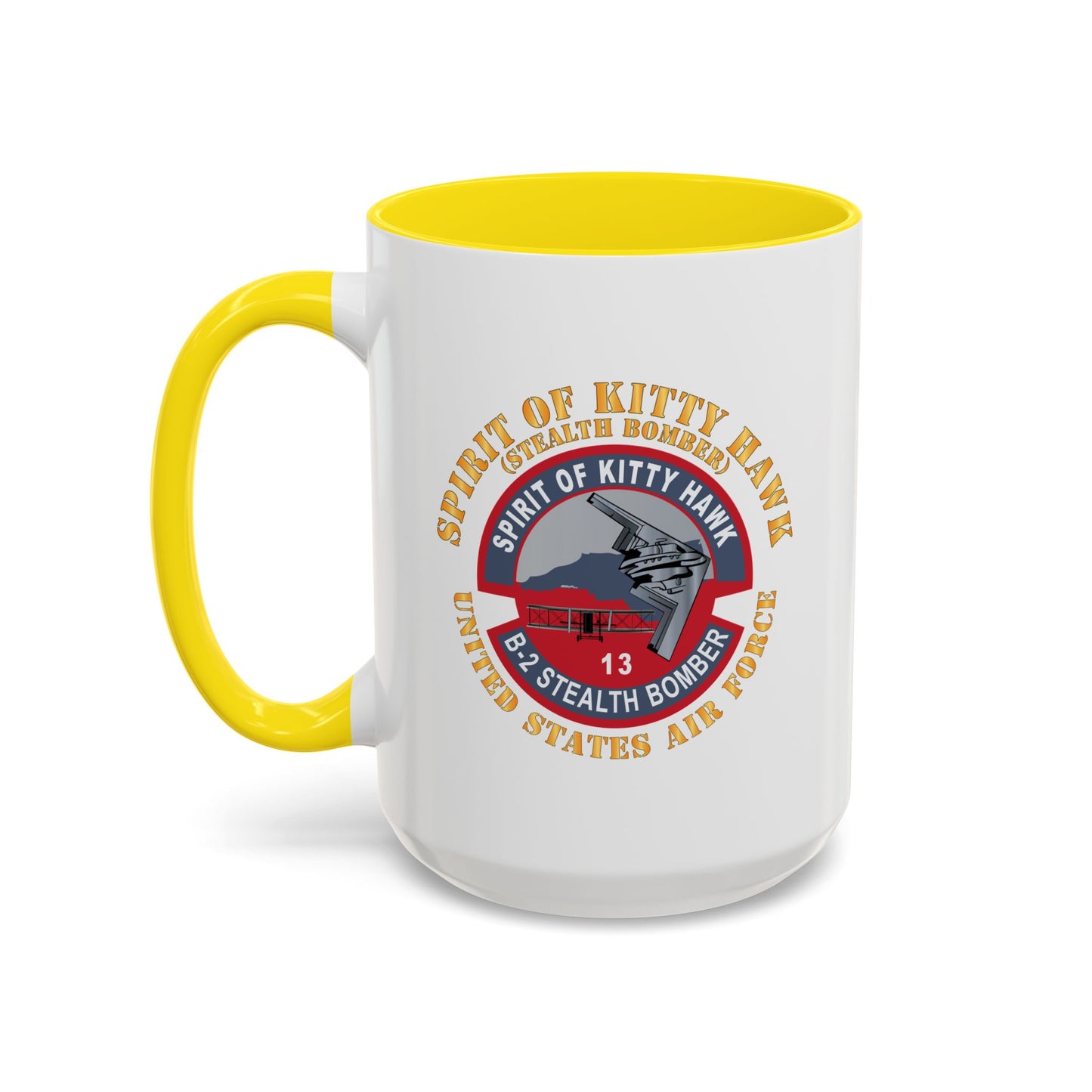 Accent Coffee Mug (11oz & 15oz) - USAF - B2 - Spirit of Kitty Hawk - Stealth Bomber X 300