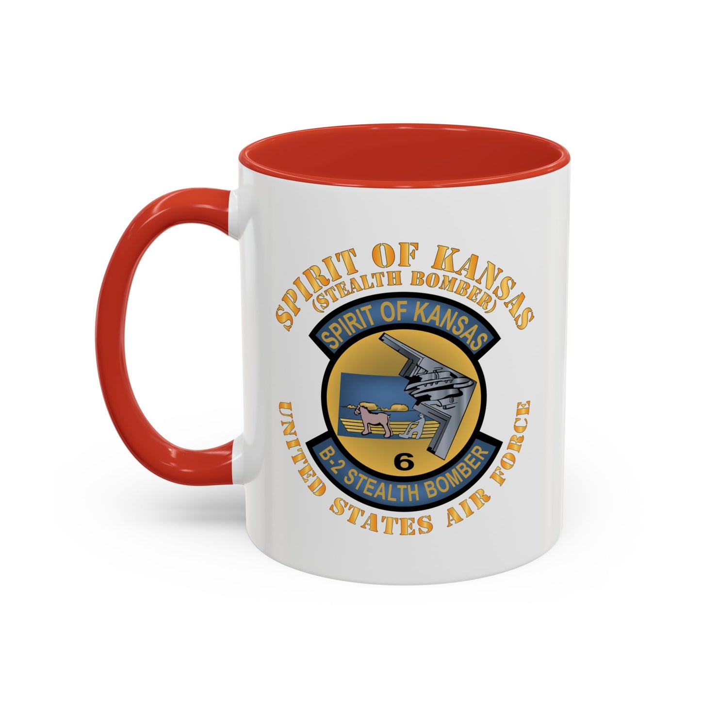 Accent Coffee Mug (11oz & 15oz) - USAF - B2 - Spirit of Kansas - Stealth Bomber X 300