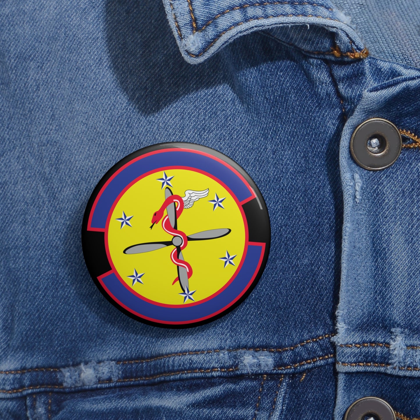 Custom Pin Button - USAF - 2nd Operational Medical Readiness Squadron wo txt
