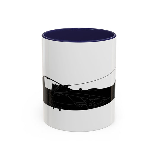 Accent Coffee Mug (11oz & 15oz) - Aircraft - T-37-Trainer - Side - Black - Metal X 300