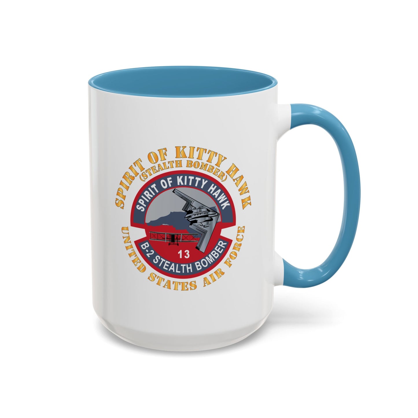Accent Coffee Mug (11oz & 15oz) - USAF - B2 - Spirit of Kitty Hawk - Stealth Bomber X 300