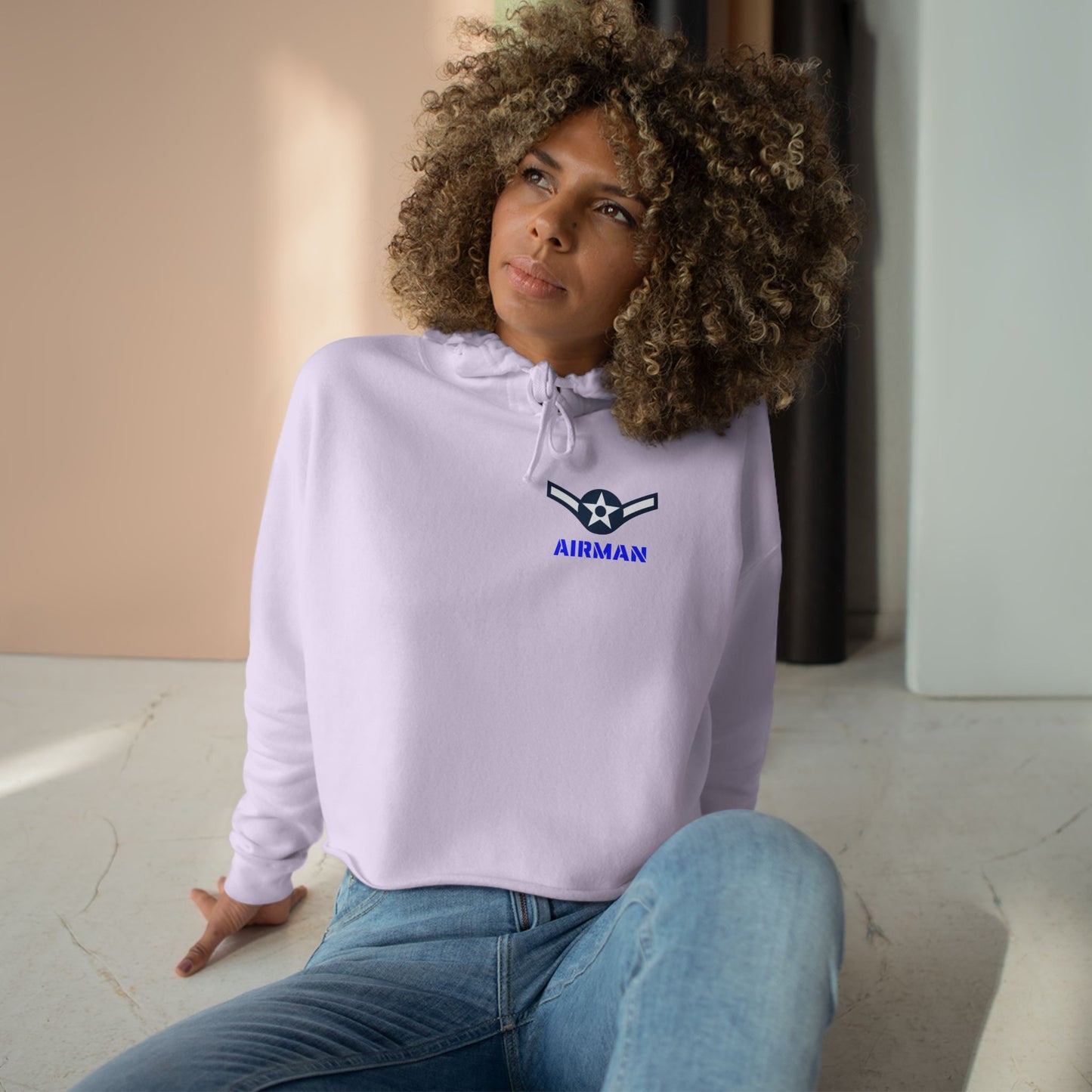 Air Force - Airman - Graphic Crop Hoodie, Casual Military Hoodie, Gifts for Airmen, Trendy Sportswear, Comfortable Everyday Wear