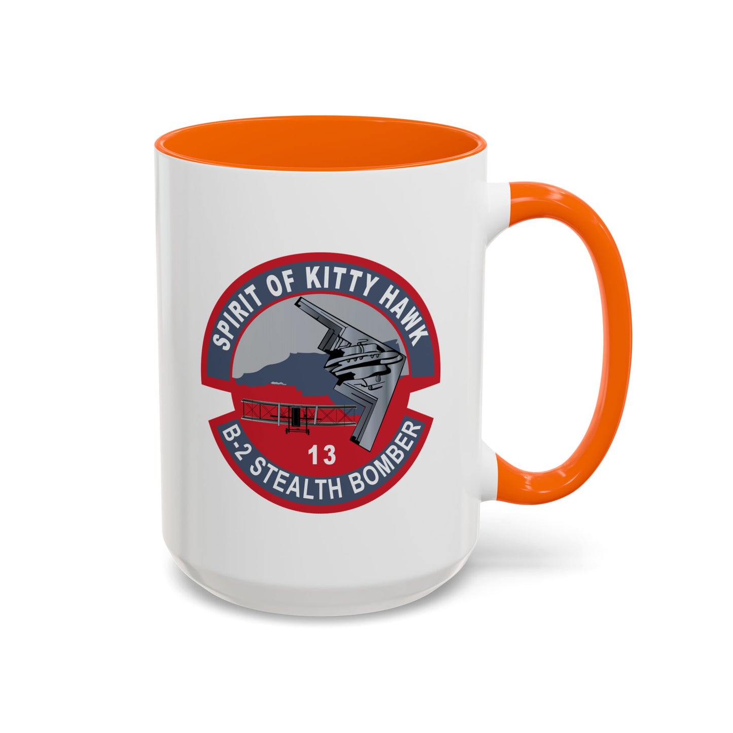 Accent Coffee Mug (11oz & 15oz) - USAF - B2 - Spirit of Kitty Hawk - Stealth Bomber wo txt X 300