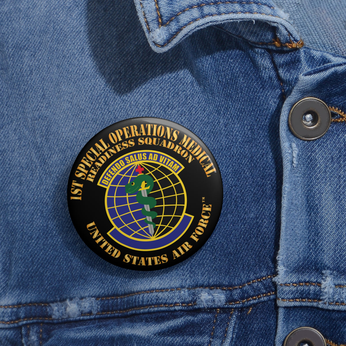 Custom Pin Button - USAF - 1st Special Operations Medical Readiness Squadron