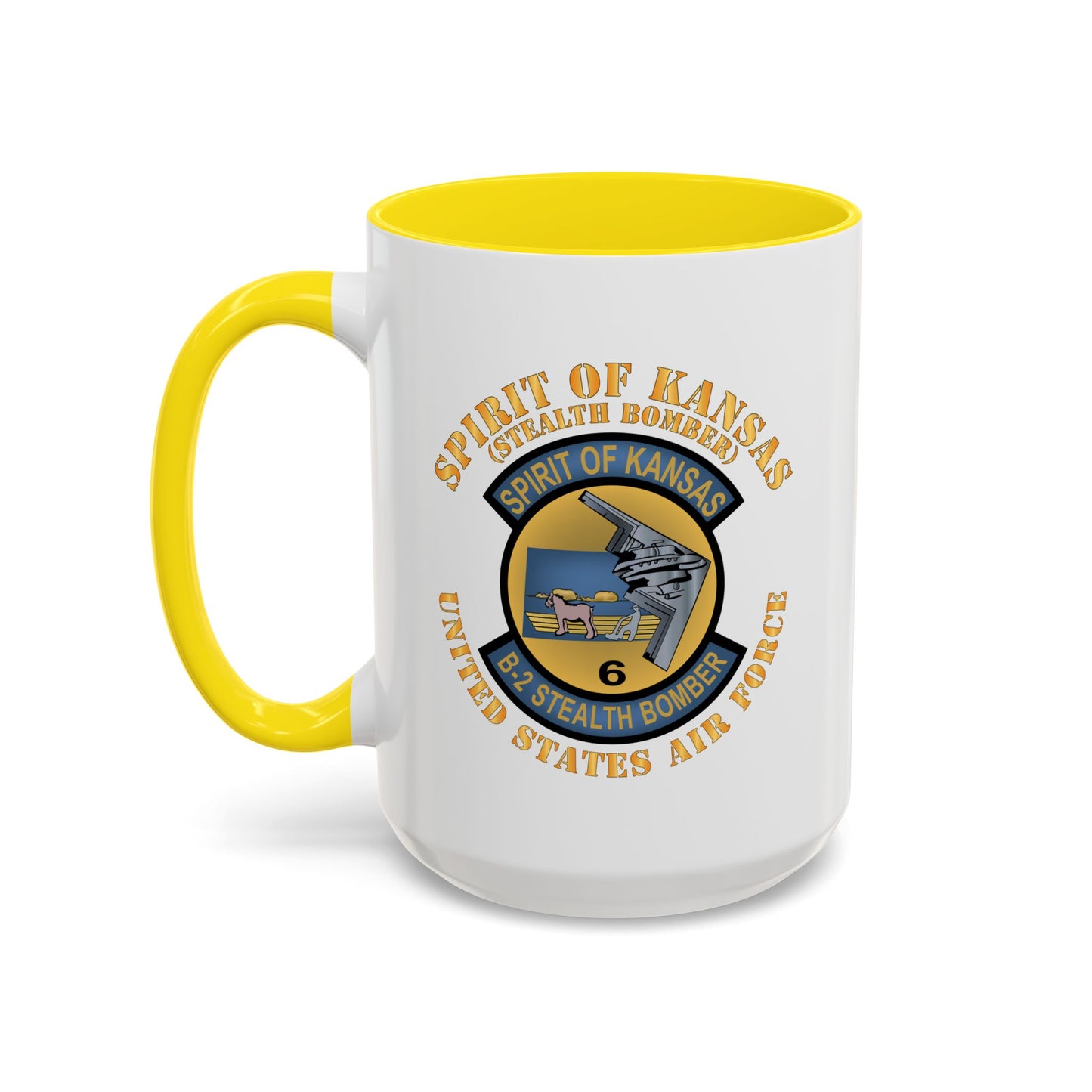 Accent Coffee Mug (11oz & 15oz) - USAF - B2 - Spirit of Kansas - Stealth Bomber X 300