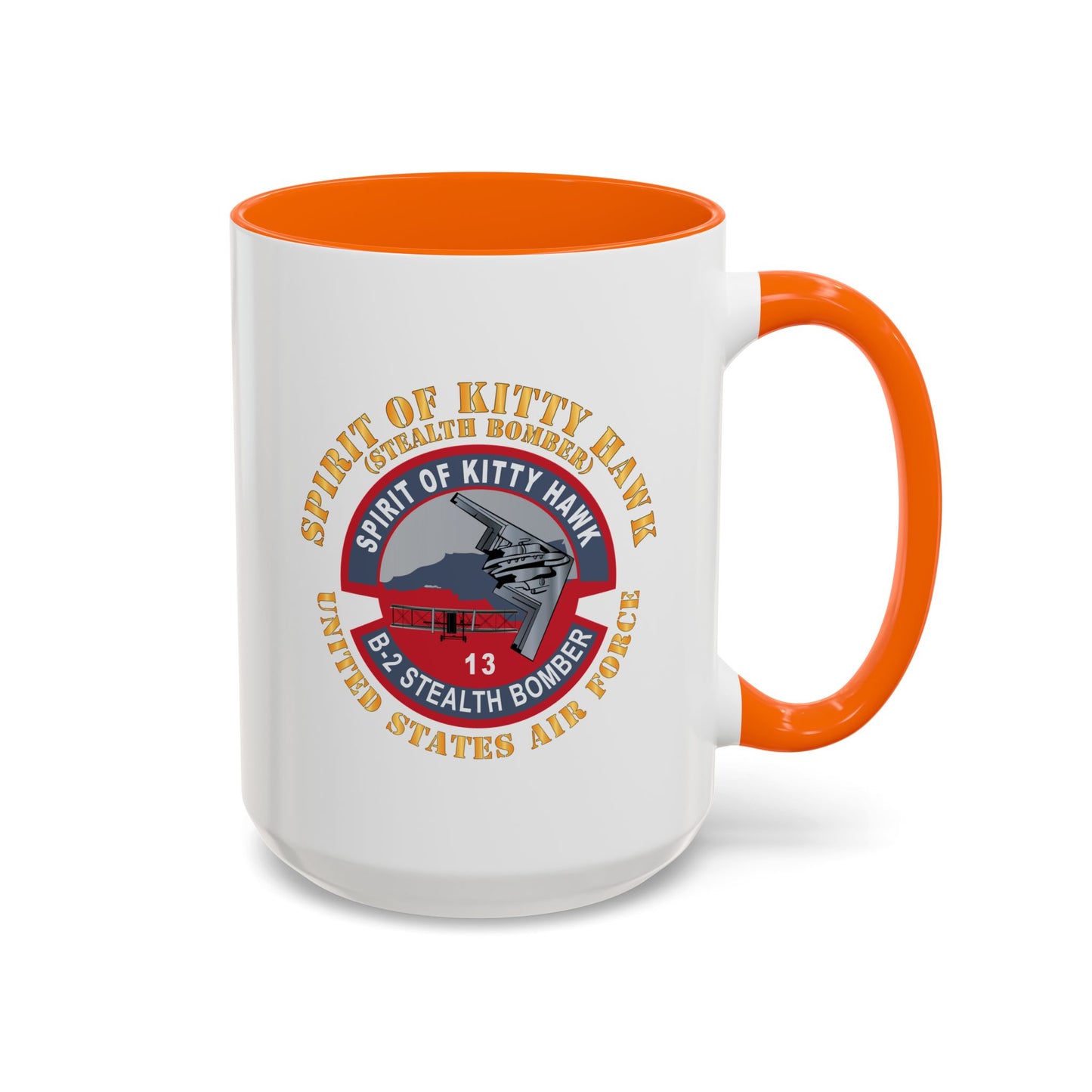 Accent Coffee Mug (11oz & 15oz) - USAF - B2 - Spirit of Kitty Hawk - Stealth Bomber X 300