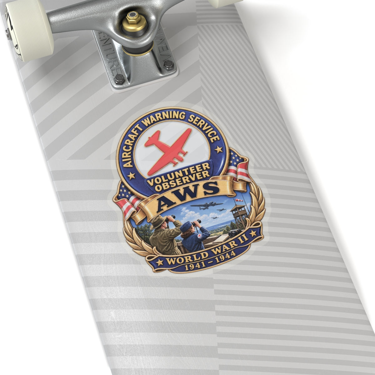 Kiss-Cut Stickers - Aircraft Warning Service (AWS) WWII - 3D - Enhanced