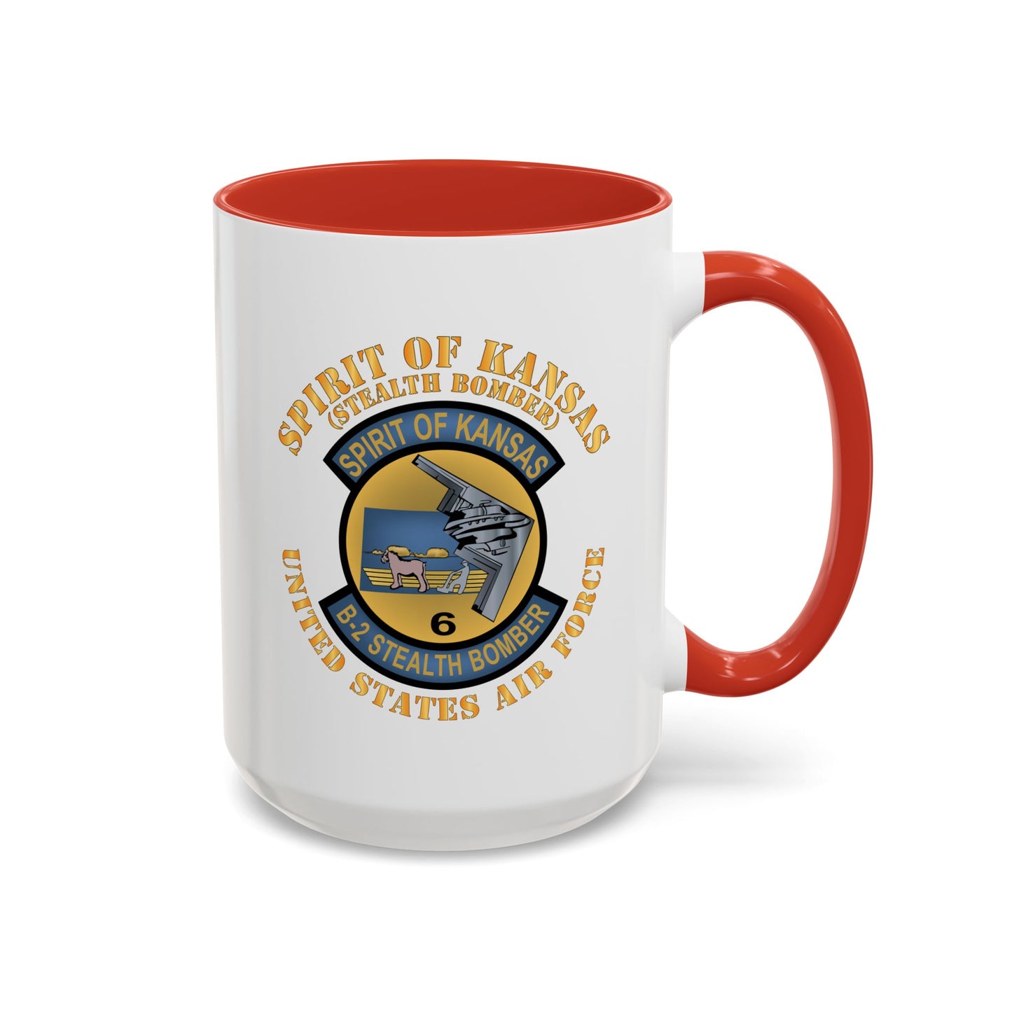 Accent Coffee Mug (11oz & 15oz) - USAF - B2 - Spirit of Kansas - Stealth Bomber X 300