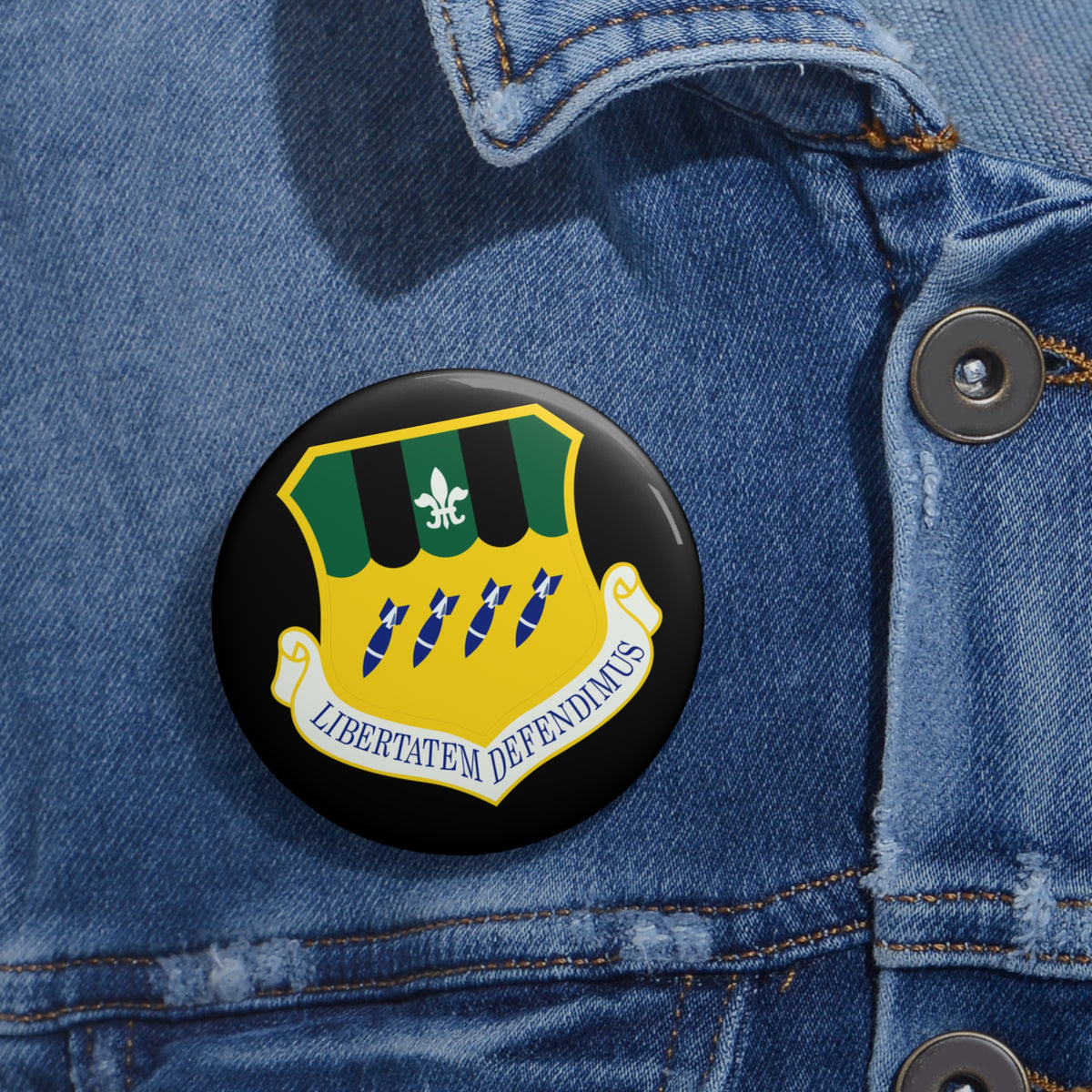 Custom Pin Button - USAF - 2d Bomb Wing wo txt