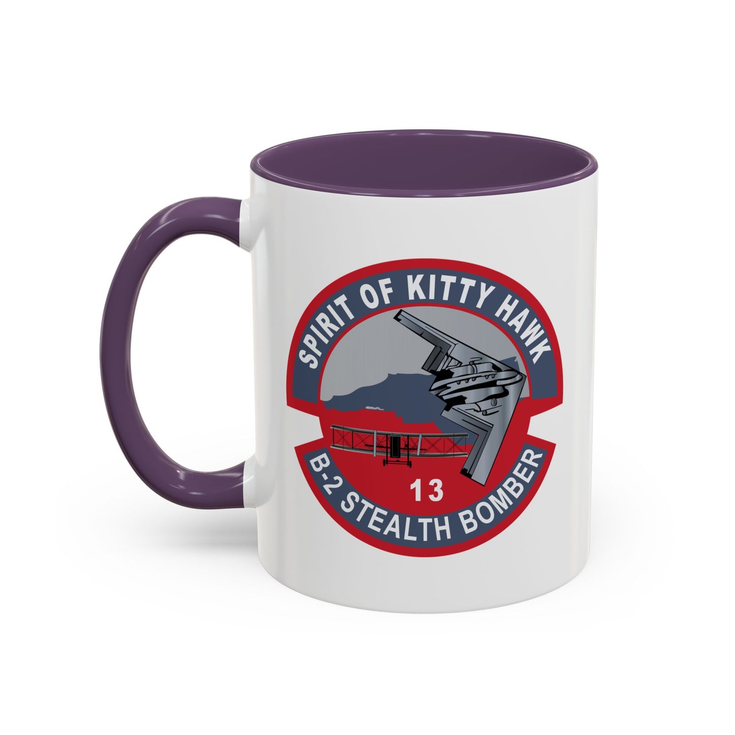 Accent Coffee Mug (11oz & 15oz) - USAF - B2 - Spirit of Kitty Hawk - Stealth Bomber wo txt X 300