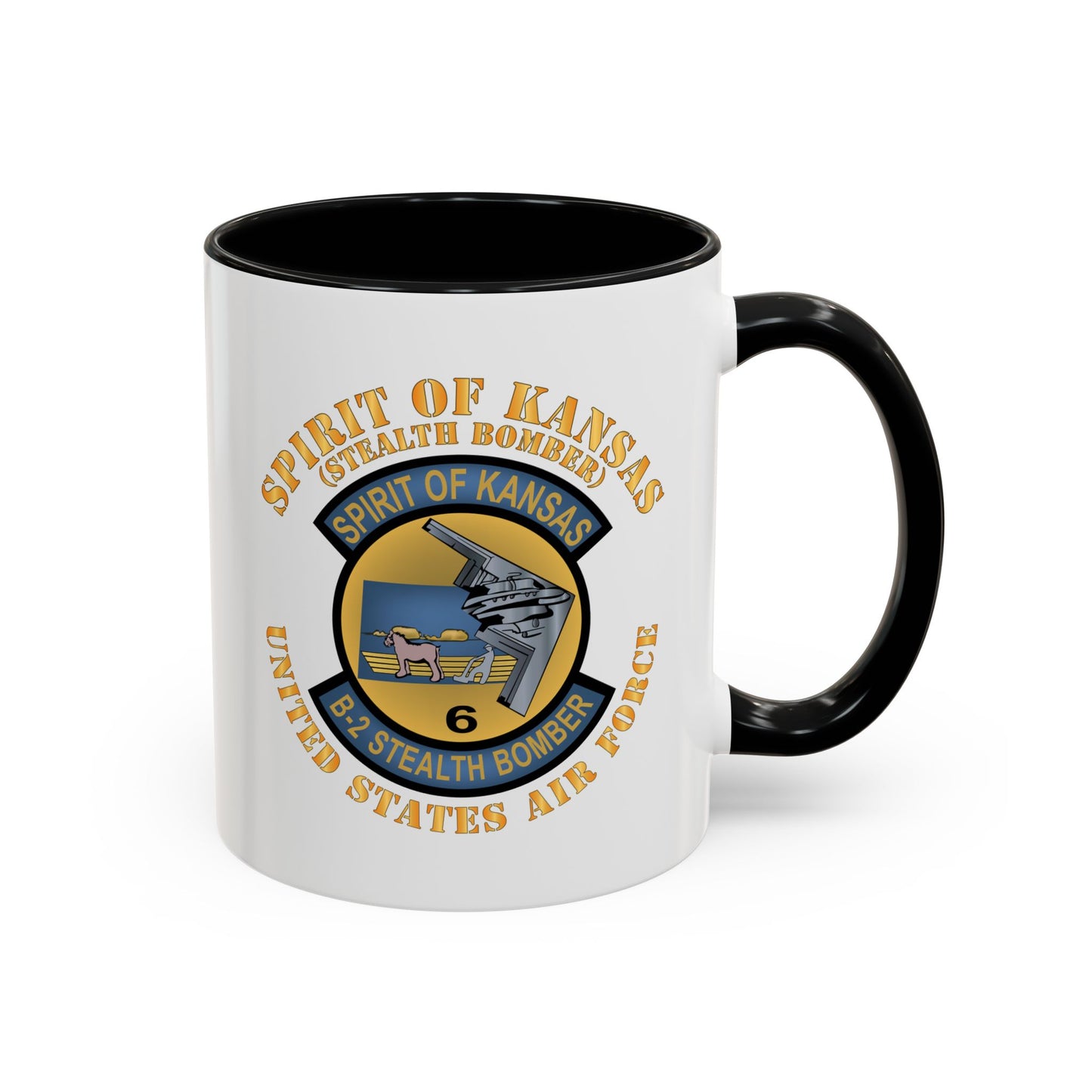 Accent Coffee Mug (11oz & 15oz) - USAF - B2 - Spirit of Kansas - Stealth Bomber X 300