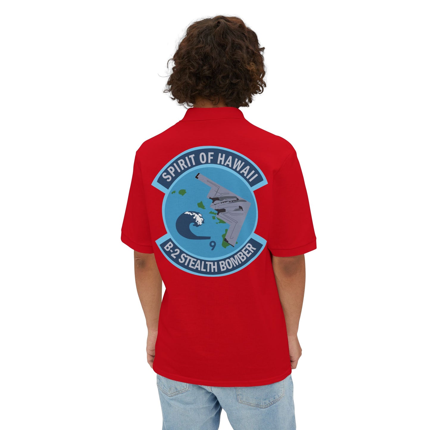 Men's Piqué Polo - USAF - B2 - Spirit of Hawaii - Stealth Bomber wo txt X 300