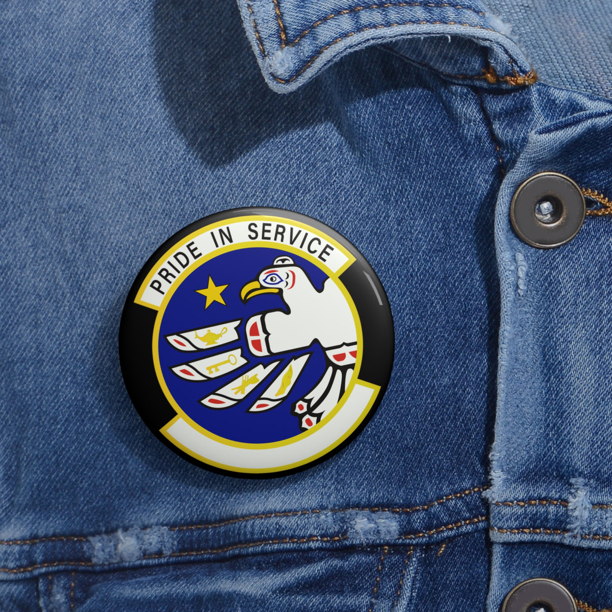 Custom Pin Button - USAF - 3rd Force Support Squadron wo txt