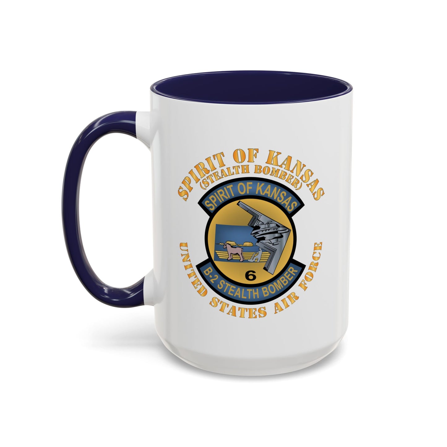 Accent Coffee Mug (11oz & 15oz) - USAF - B2 - Spirit of Kansas - Stealth Bomber X 300