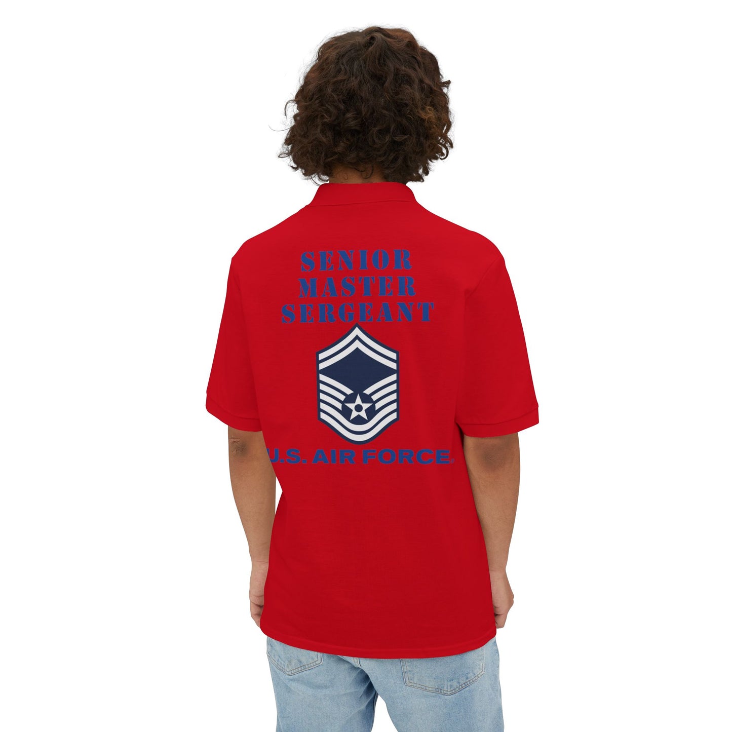 Men's Piqué Polo -USAF - Senior Master Sergeant (E8a) - 2020 - US Air Force w Text X 300