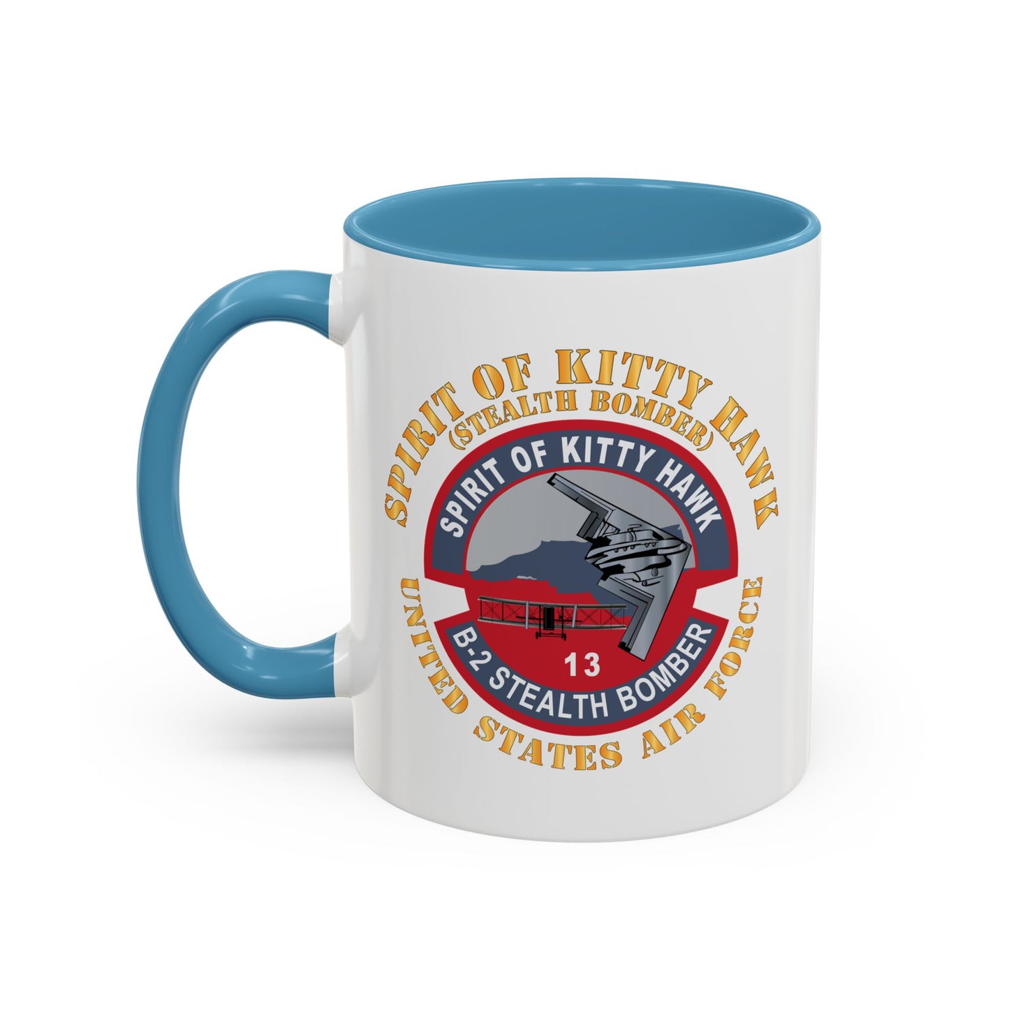 Accent Coffee Mug (11oz & 15oz) - USAF - B2 - Spirit of Kitty Hawk - Stealth Bomber X 300
