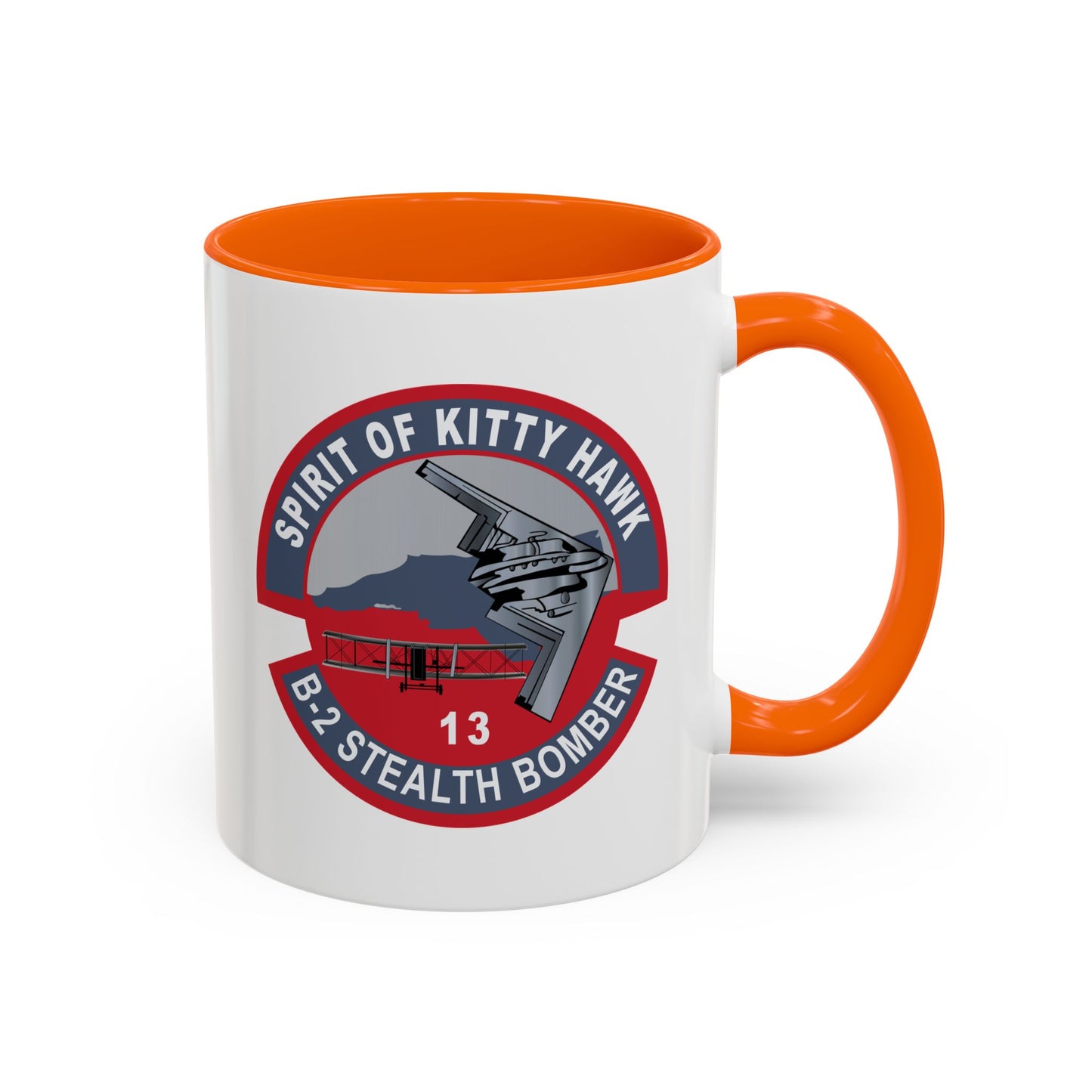 Accent Coffee Mug (11oz & 15oz) - USAF - B2 - Spirit of Kitty Hawk - Stealth Bomber wo txt X 300