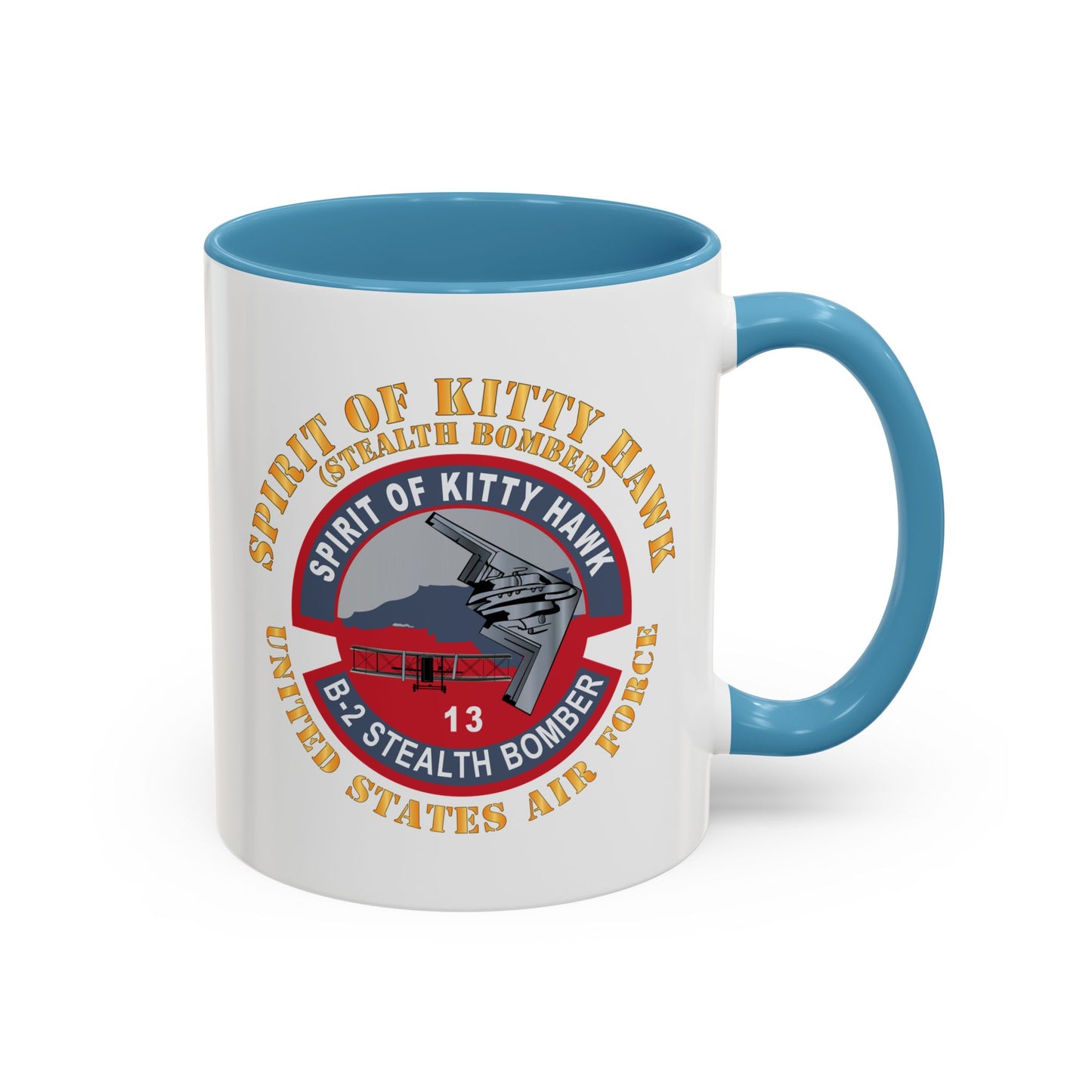 Accent Coffee Mug (11oz & 15oz) - USAF - B2 - Spirit of Kitty Hawk - Stealth Bomber X 300