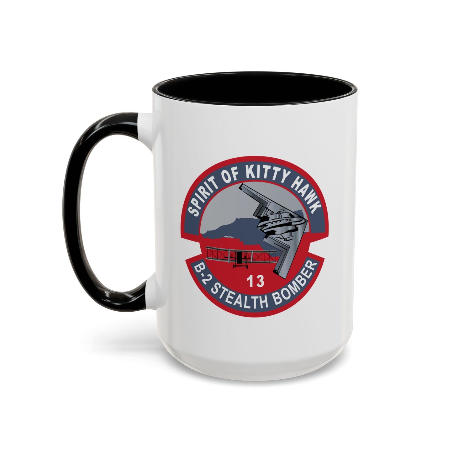 Accent Coffee Mug (11oz & 15oz) - USAF - B2 - Spirit of Kitty Hawk - Stealth Bomber wo txt X 300