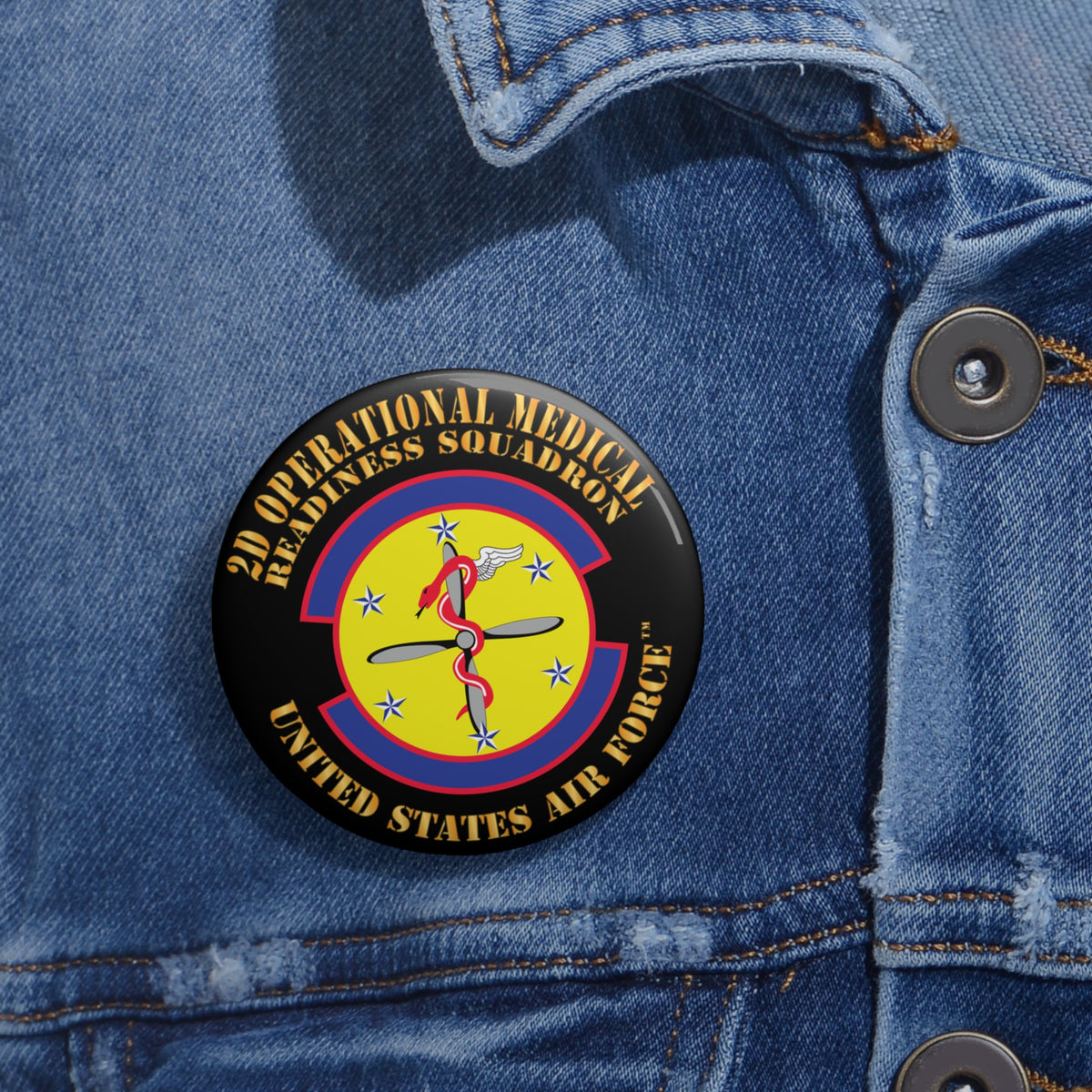 Custom Pin Button - USAF - 2d Operational Medical Readiness Sq
