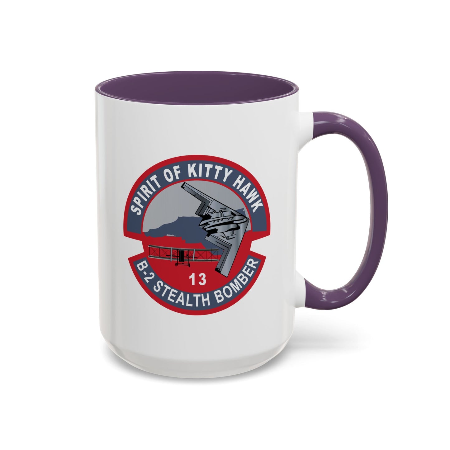 Accent Coffee Mug (11oz & 15oz) - USAF - B2 - Spirit of Kitty Hawk - Stealth Bomber wo txt X 300
