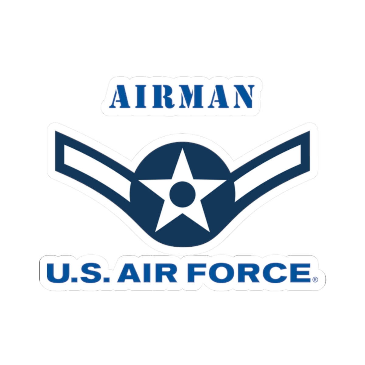 Kiss-Cut Stickers - USAF - Airman (E2) - 2020 - US Air Force w Text X 300