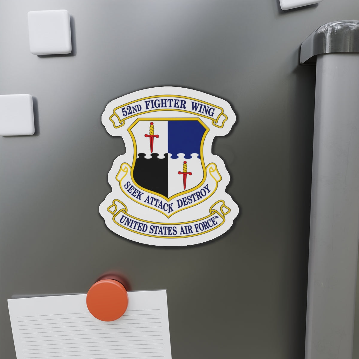 Die-Cut Magnet - 52nd Fighter Wing - Shield - United States Air Force w TM