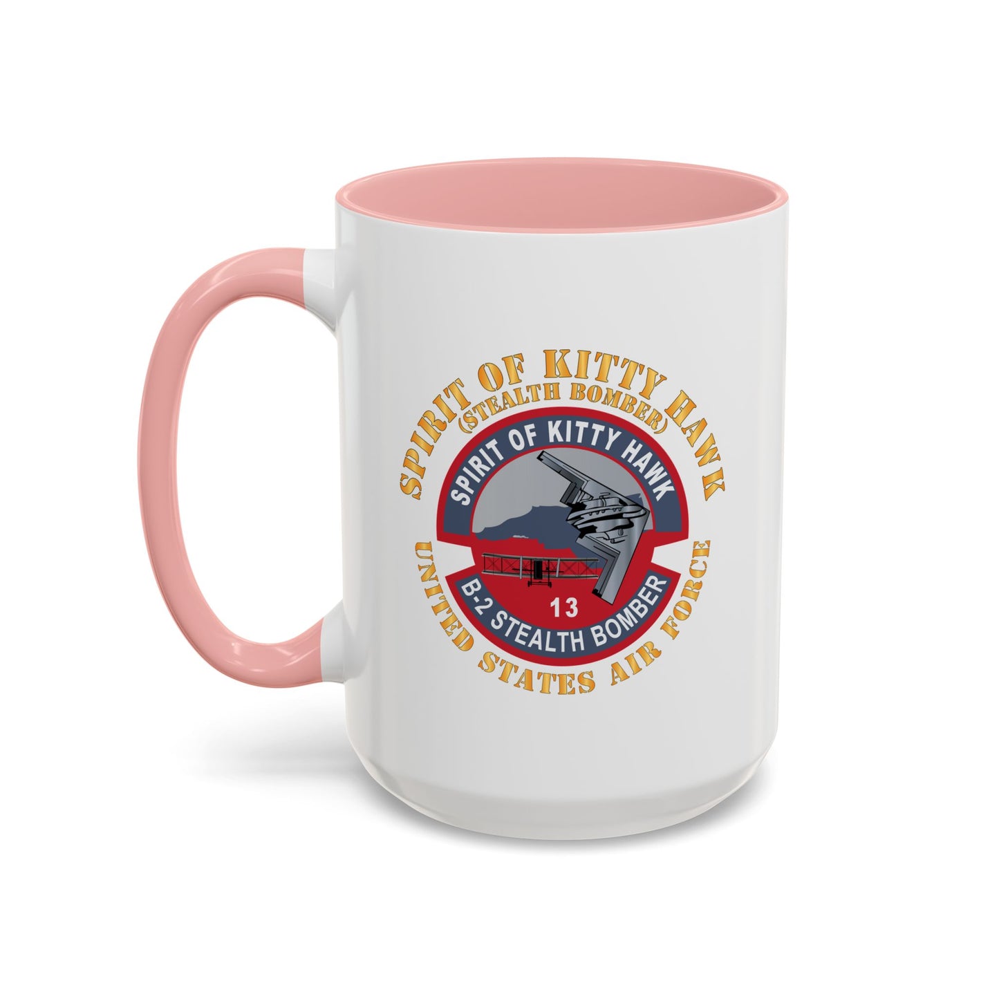Accent Coffee Mug (11oz & 15oz) - USAF - B2 - Spirit of Kitty Hawk - Stealth Bomber X 300