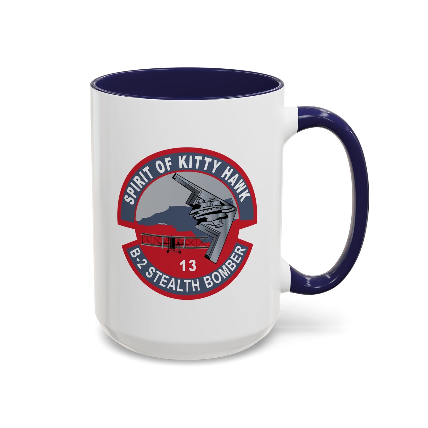 Accent Coffee Mug (11oz & 15oz) - USAF - B2 - Spirit of Kitty Hawk - Stealth Bomber wo txt X 300