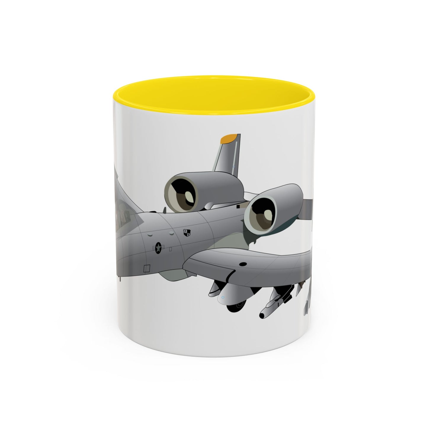 Accent Coffee Mug (11oz & 15oz) - Aircraft - A10 - Front - Top - Oblique X 300