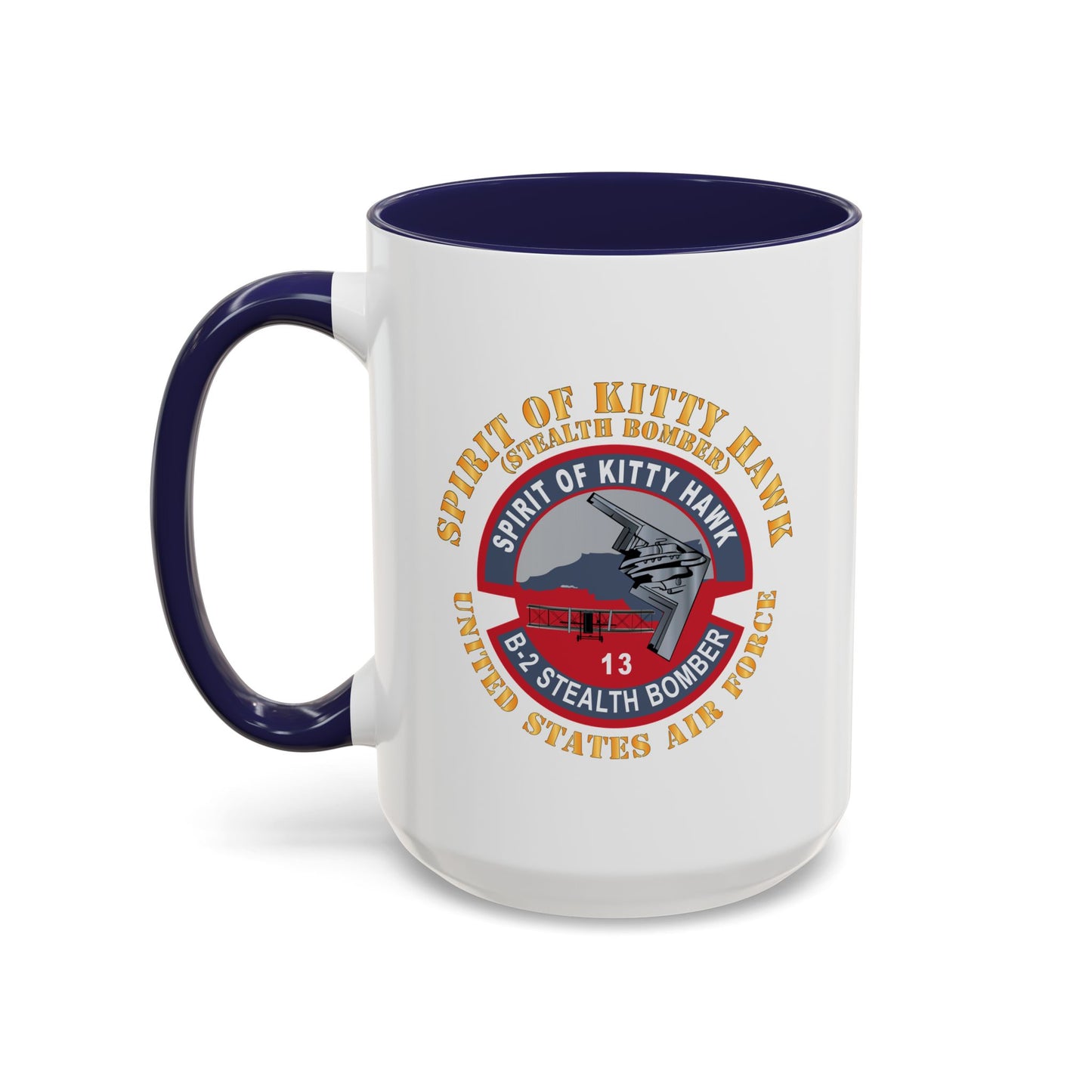 Accent Coffee Mug (11oz & 15oz) - USAF - B2 - Spirit of Kitty Hawk - Stealth Bomber X 300