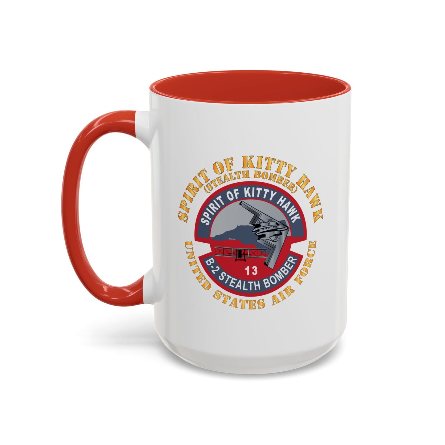 Accent Coffee Mug (11oz & 15oz) - USAF - B2 - Spirit of Kitty Hawk - Stealth Bomber X 300